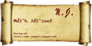 Méh József névjegykártya